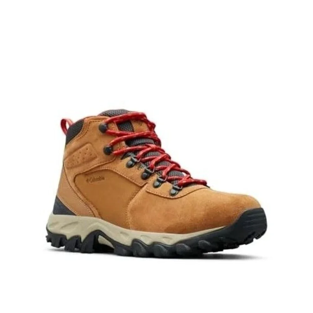 COLUMBIA MEN NEWTON RIDGE PLUS II WATERPROOF HIKING BOOT‎ SIZE 7 ELK/RED NIB